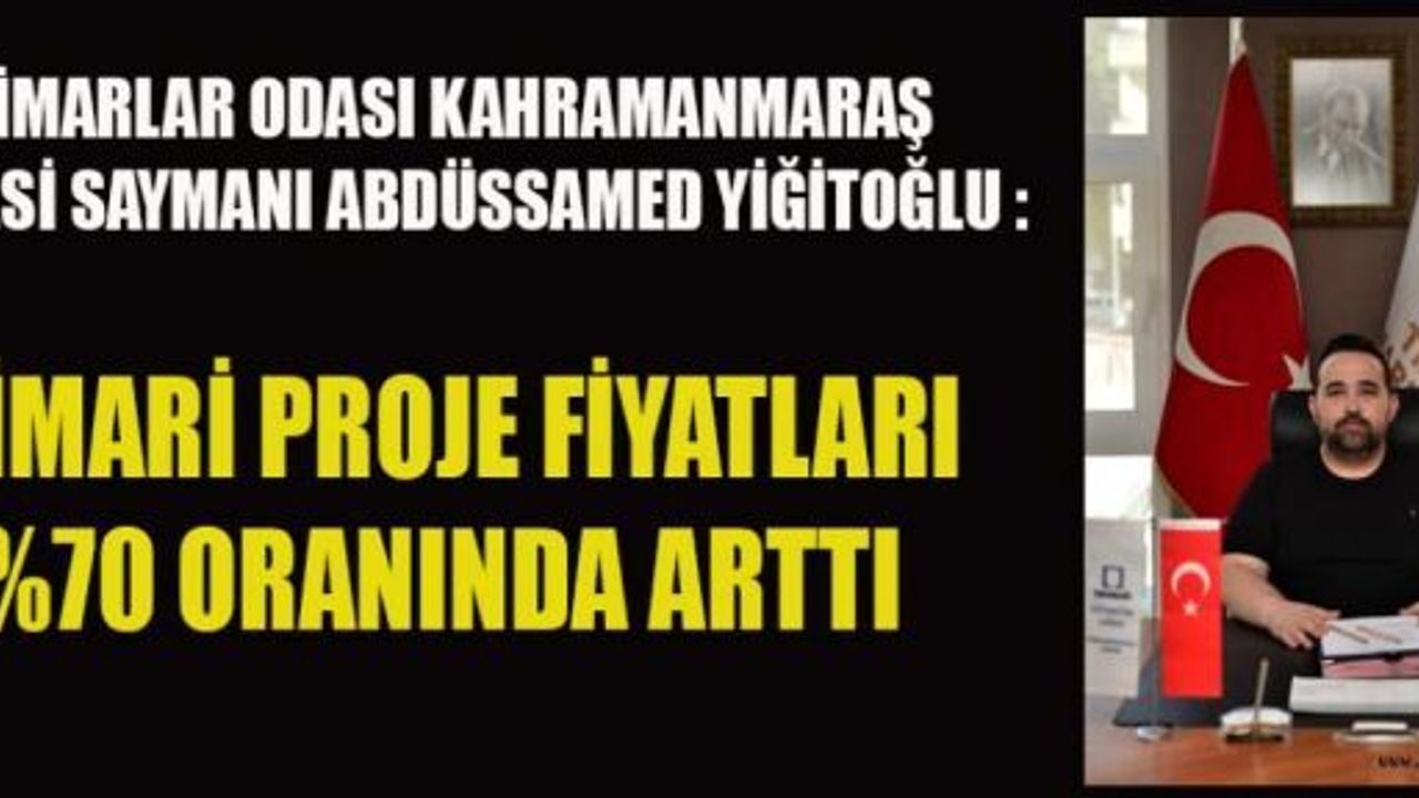 MİMARİ PROJE FİYATLARI %70 ORANINDA ARTTI