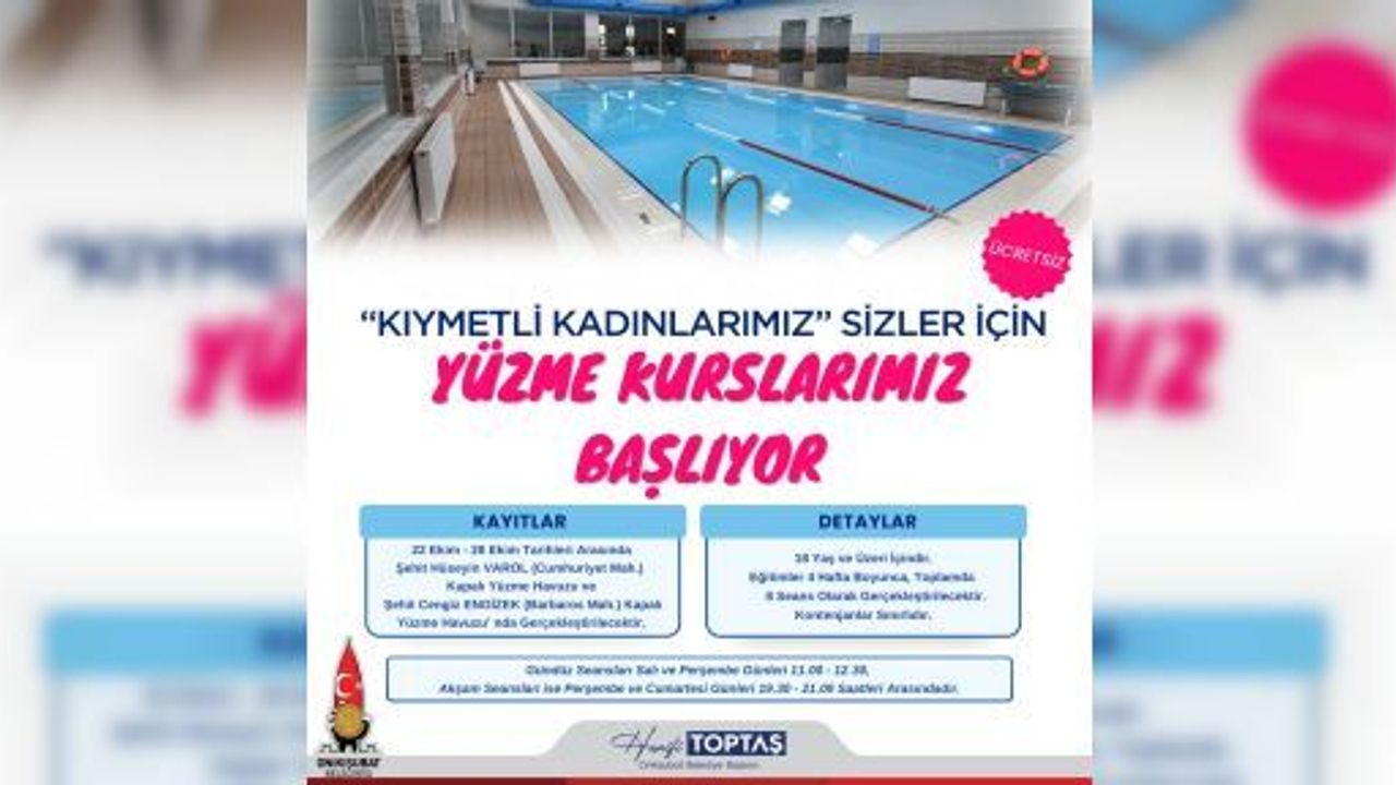 ONİKİŞUBAT BELEDİYESİ’NİN KADINLARA ÜCRETSİZ YÜZME KURSU