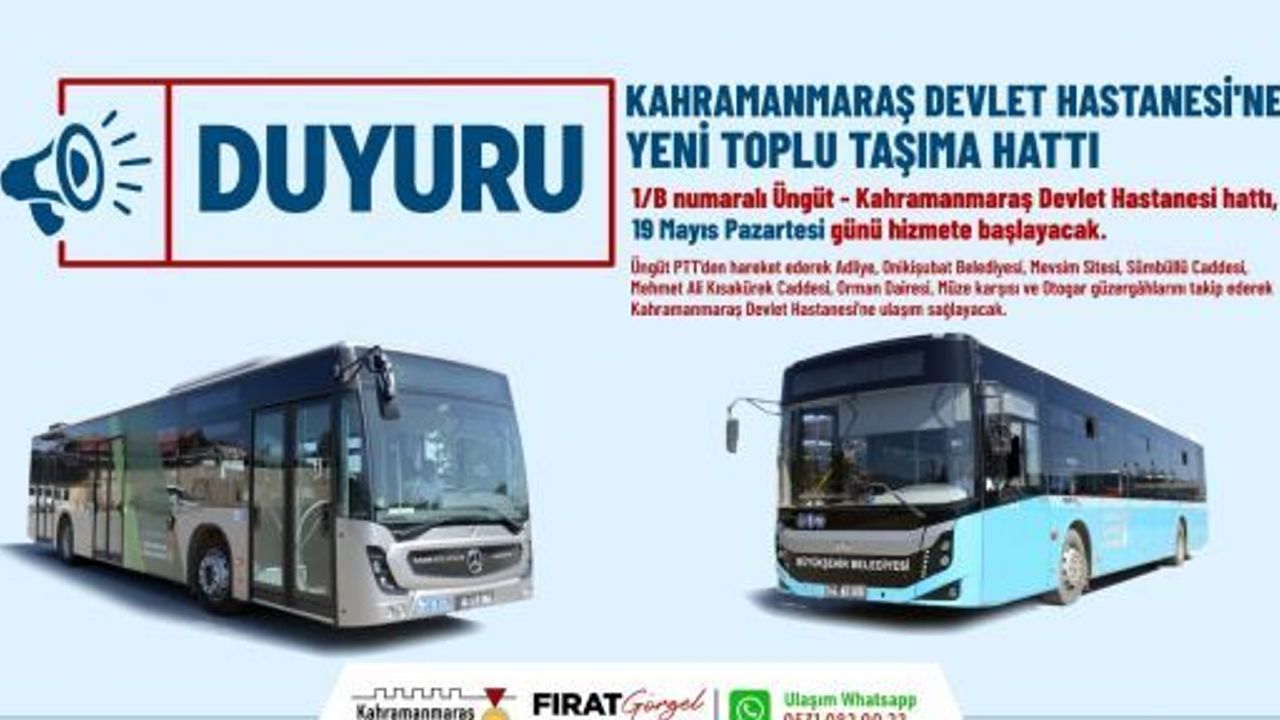 DEVLET HASTANESİ’NE YENİ TOPLU TAŞIMA HATTI