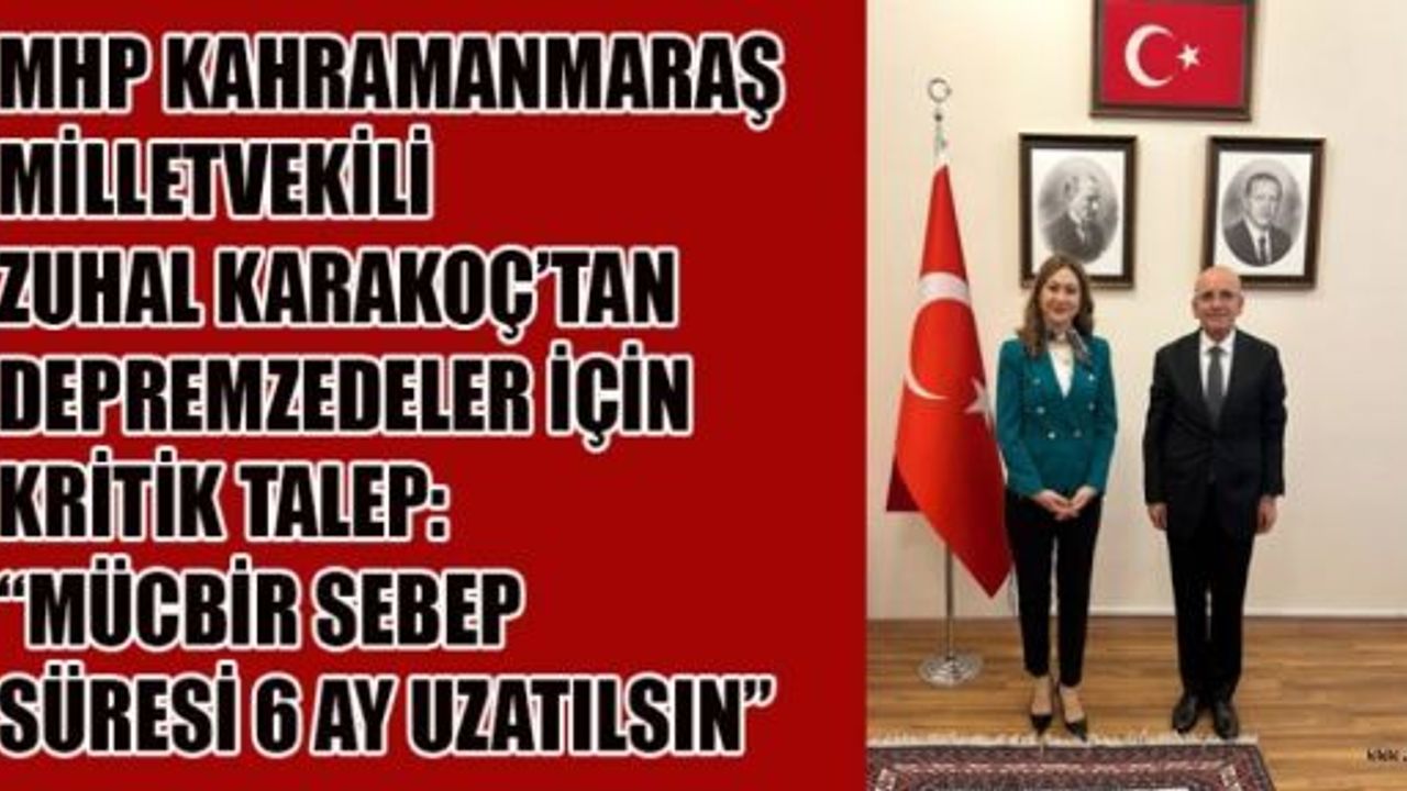 KARAKOÇ’UN DEPREMZEDELER ADINA MESAJI: “TEMİNAT ŞARTI KALDIRILSIN”