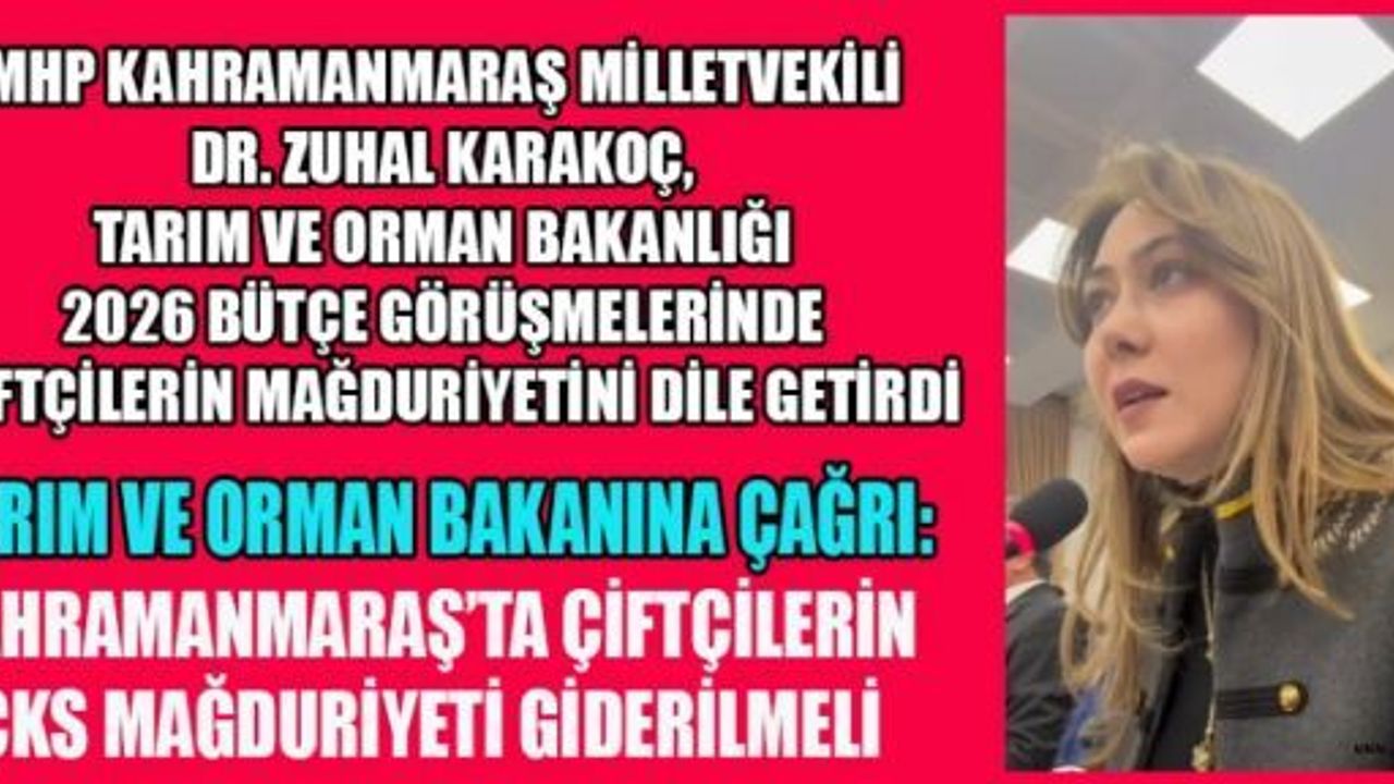 MHP MV.KARAKOÇ: ŞEHRİMİN ÜRETİCİLERİ YALNIZ BIRAKILMASIN!