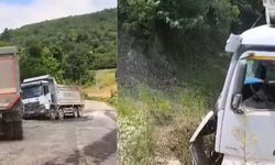 İKİ KAMYON ÇARPIŞTI: 2 YARALI