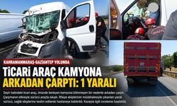 TİCARİ ARAÇ KAMYONA ARKADAN ÇARPTI: 1 YARALI