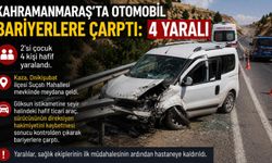 OTOMOBİL BARİYERLERE ÇARPTTI: 4 YARALI