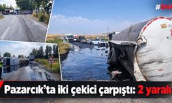 İKİ TIR ÇARPIŞTI: 2 YARALI