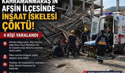 İNŞAAT İSKELESİ ÇÖKTÜ: 4 İŞÇİ YARALANDI