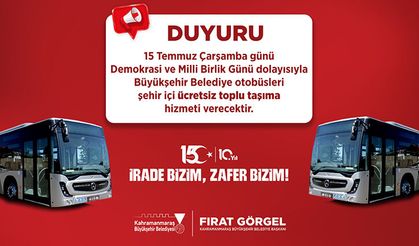BÜYÜKŞEHİR’DEN ÜCRETSİZ TOPLU TAŞIMA HİZMETİ