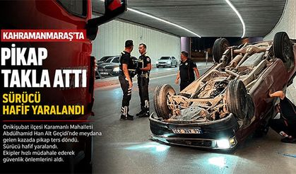 PİKAP TAKLA ATTI