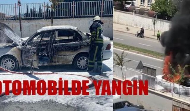 OTOMOBİL ALEV TOPUNA DÖNDÜ