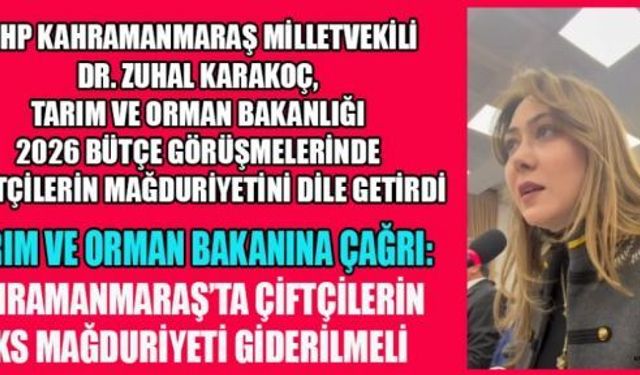 MHP MV.KARAKOÇ: ŞEHRİMİN ÜRETİCİLERİ YALNIZ BIRAKILMASIN!