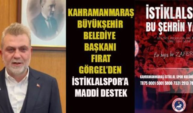 İSTİKLALSPOR’A BİR DESTEK DE BAŞKAN GÖRGEL’DEN