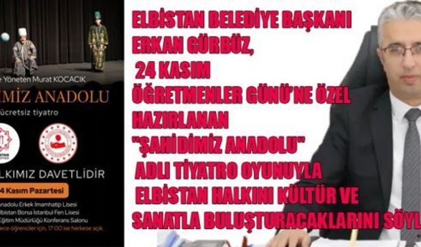 BAŞKAN GÜRBÜZ: “HALKIMIZ, KÜLTÜR VE SANATLA BULUŞACAK”