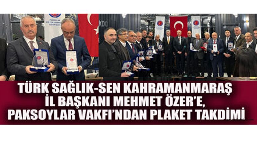 MEHMET ÖZER: BU PLAKET BENİM İÇİN AYRI BİR ANLAM TAŞIYOR