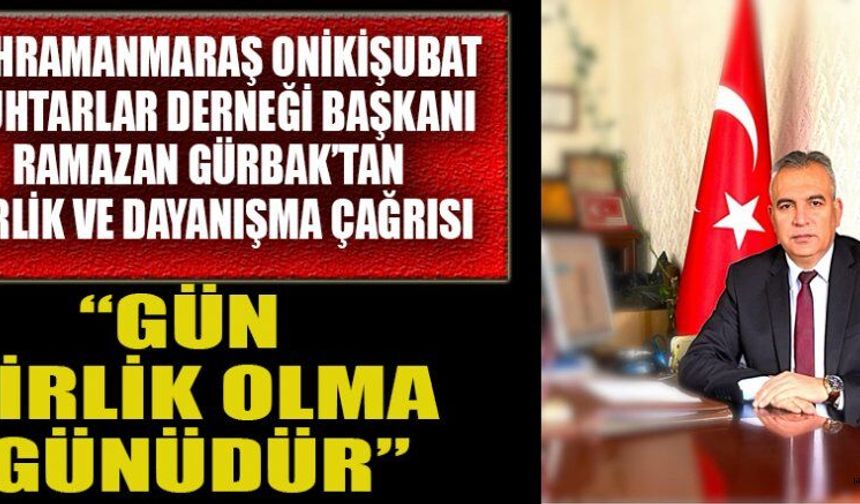 GÜRBAK: “BİZLERE DE SORUMLULUK DÜŞÜYOR”