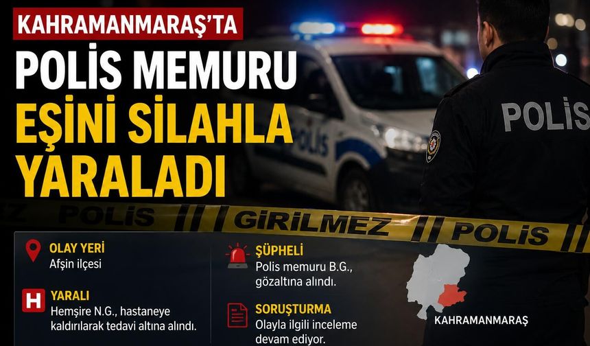 POLİS MEMURU EŞİNİ SİLAHLA YARALADI