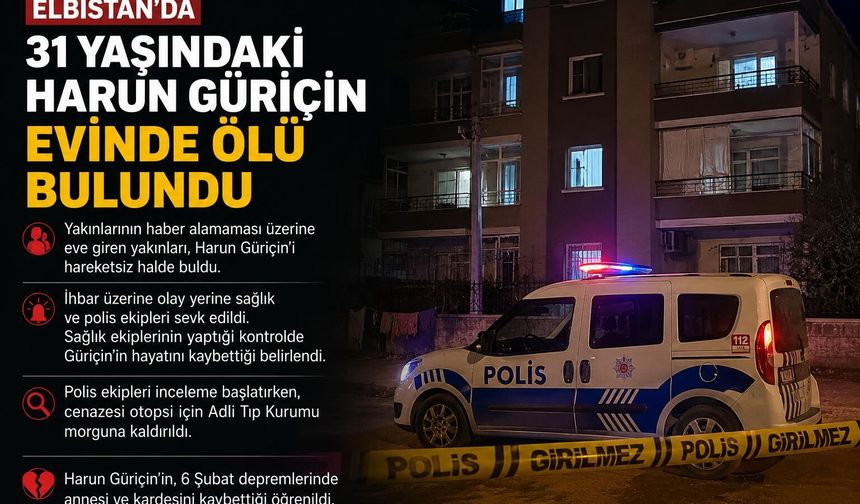 GENÇ, EVİNDE ÖLÜ BULUNDU