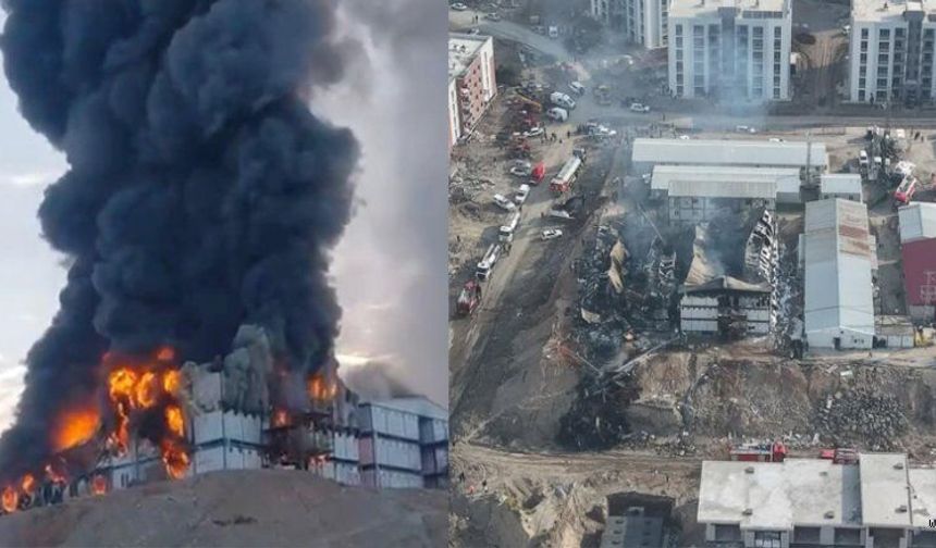 ŞANTİYE YANGINI: 1 ÖLÜ, 7 YARALI