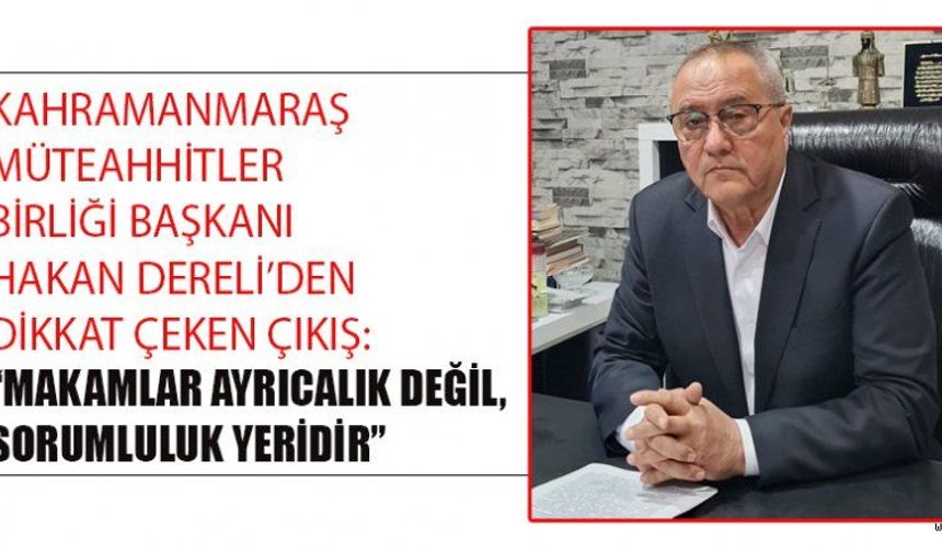 HAKAN DERELİ’NİN VERDİĞİ MESAJ