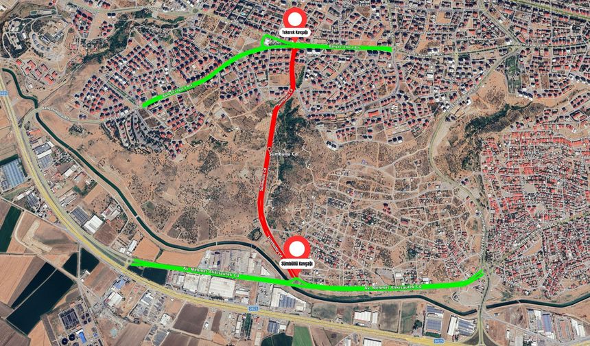 SÜMBÜLLÜ CADDESİ ÇİFT YÖNLÜ OLARAK TRAFİĞE KAPATILDI