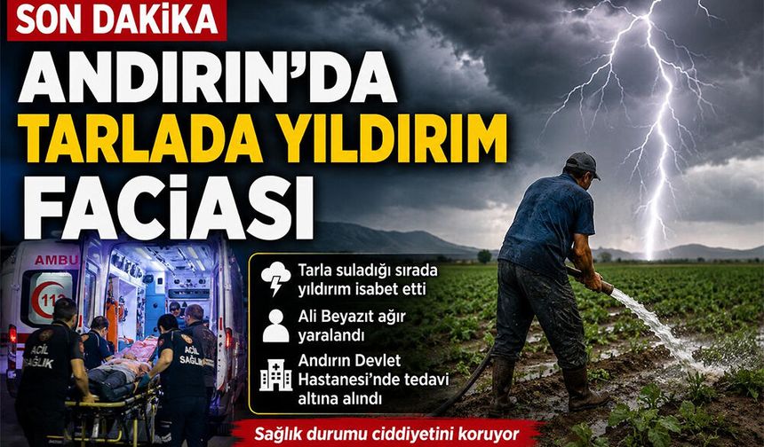 TARLADA YILDIRIM İSABET ETTİ: 1 YARALI