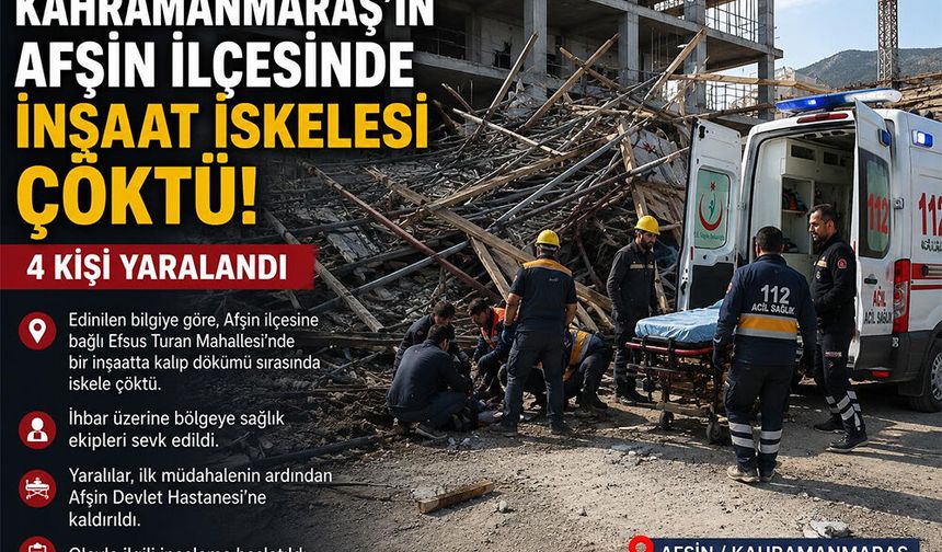 İNŞAAT İSKELESİ ÇÖKTÜ: 4 İŞÇİ YARALANDI
