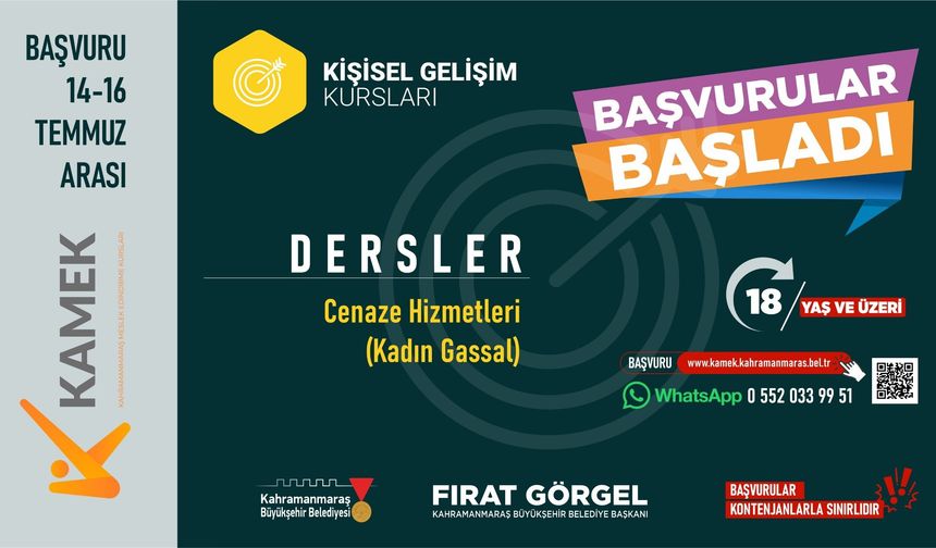 KAMEK’TE KADIN GASSAL KURSUNA BAŞVURULAR BAŞLADI!
