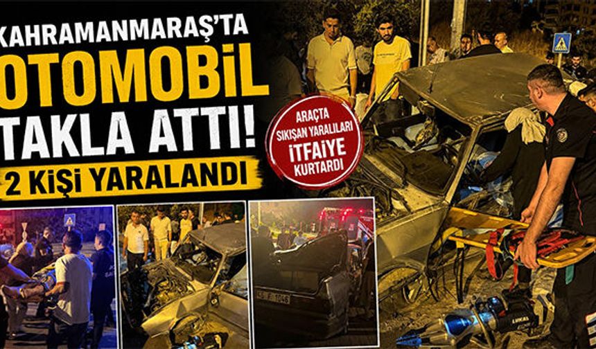 OTOMOBİL TAKLA ATTI: 2 YARALI