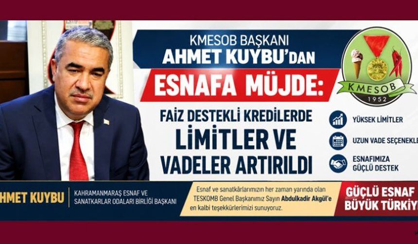 ESNAF BİRLİK BAŞKANI KUYBU: ESNAFIMIZIN GÜÇLENMESİNE BÜYÜK KATKI SAĞLAYACAK