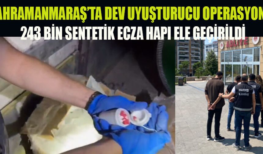 TEK OPERASYONDA 243 BİN SENTETİK ECZA HAP ELE GEÇİRİLDİ