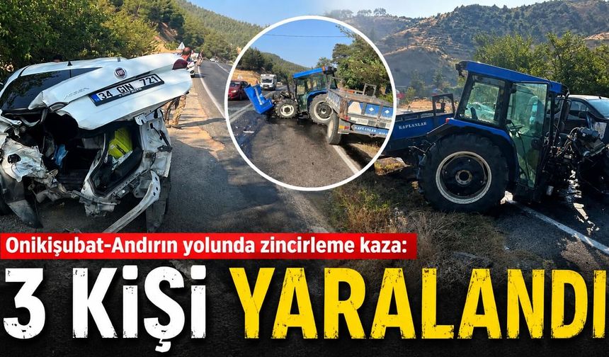 TRAKTÖR İLE OTOMOBİL ÇARPIŞTI, 3 YARALI