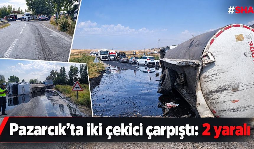 İKİ TIR ÇARPIŞTI: 2 YARALI