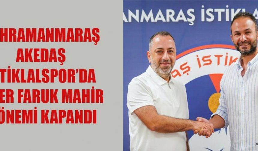 İSTİKLALSPOR, TEKNİK ADAM Ö.FARUK MAHİR İLE YOLLARI AYIRDI