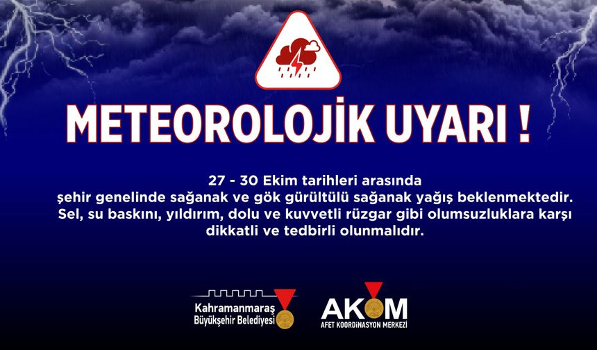 SAĞANAK YAĞIŞ UYARISI!